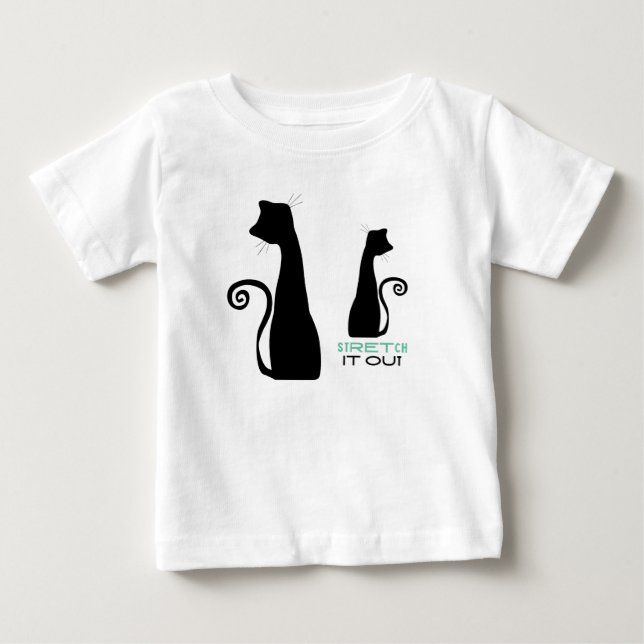 Camiseta De Bebé Arte de gato negro (Anverso)