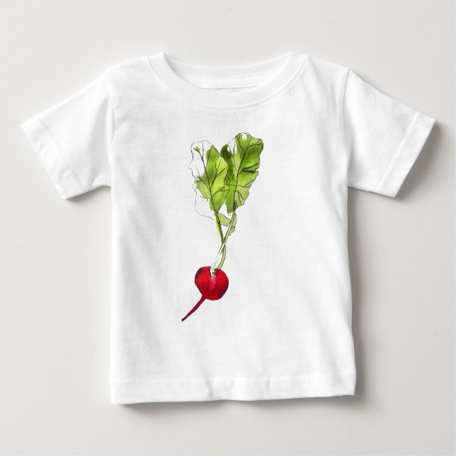 Camiseta De Bebé Arte de ilustracion de acuarela vegetal y radical (Anverso)