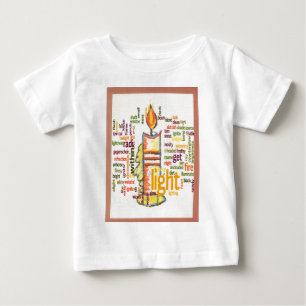 Camiseta De Bebé Arte de impresión de nube de palabras de llama de
