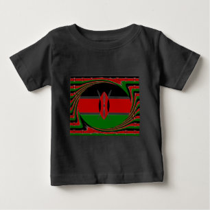 Camiseta De Bebé Arte de la bandera de Kenia - Diseño patriótico y 