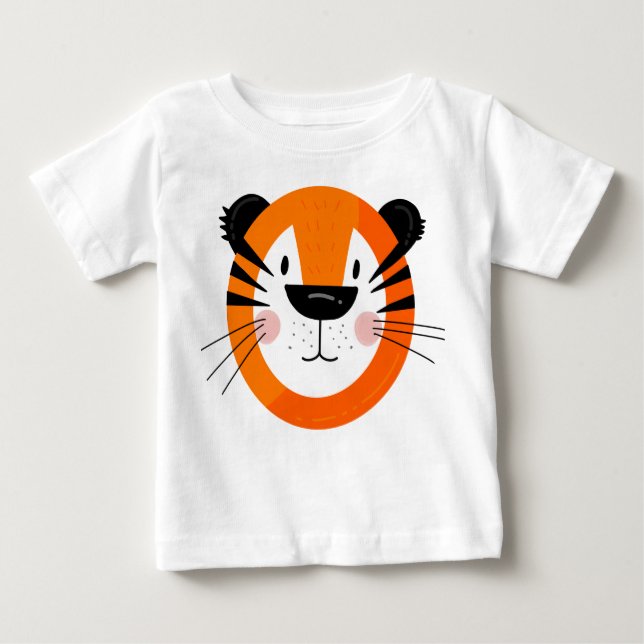 Camiseta De Bebé Arte de la cara del tigre blanco (Anverso)
