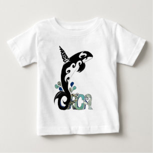Camiseta De Bebé Arte de la Libertad de las Orcas