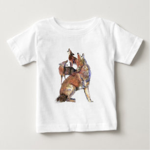Camiseta De Bebé Arte de la naturaleza animal de los coyotes del