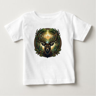 Camiseta De Bebé Arte de la Naturaleza Ciervo del Bosque Majestuoso