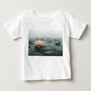 Camiseta De Bebé Arte de lago flotante de fantasía: loto gigante y
