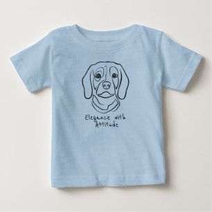 Camiseta De Bebé Arte de línea de Beagle, Elegancia con Actitud