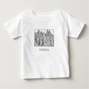 Camiseta De Bebé Arte de línea del paisaje urbano medieval minimali