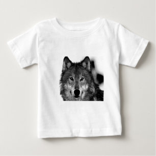 Camiseta De Bebé Arte de lobo en blanco y negro