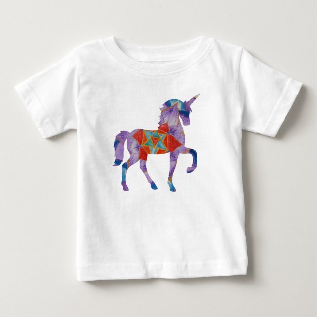 Camiseta De Bebé Arte de Mandala de Unicorn (Anverso)