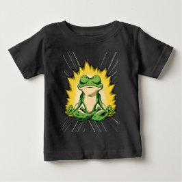 Camiseta De Bebé Arte de Meditación de la Rana Zen Super Saiyan Glo