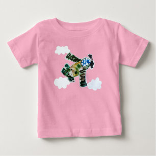 Camiseta De Bebé "Arte de niños" en un jet del ejército