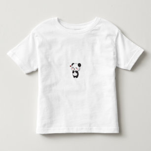 Camiseta De Bebé Arte de oso panda kawaii feliz y lindo con corazón
