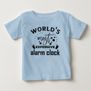Camiseta De Bebé Arte de palabras de reloj despertador caro para ni