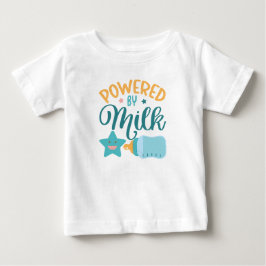 Camiseta De Bebé arte de palabras de unisex a través de la leche