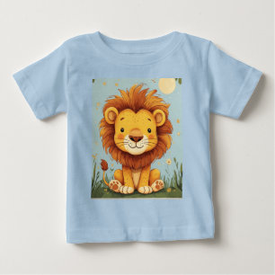 Camiseta De Bebé Arte de pared de león de dibujos animados para niñ