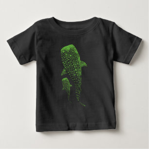 Camiseta De Bebé Arte de Partículas de Tiburón Ballena Brillante