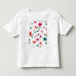 Camiseta De Bebé Arte de patrones florales vibrantes