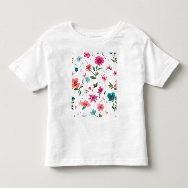Camiseta De Bebé Arte de patrones florales vibrantes (Anverso)