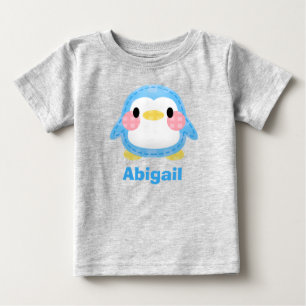 Camiseta De Bebé Arte de pingüino personalizado con estilo de patch