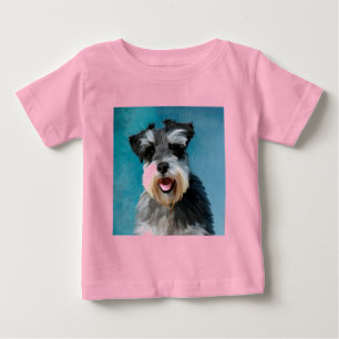 Camiseta De Bebé Arte de pintura en acuarela de Schnauzer miniatura