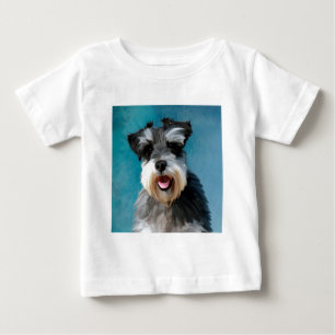Camiseta De Bebé Arte de pintura en acuarela de Schnauzer miniatura