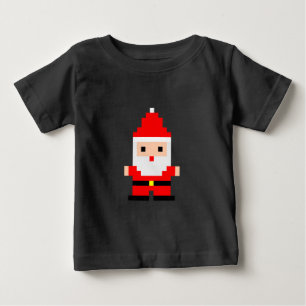 Camiseta De Bebé Arte de píxeles de Santa 1