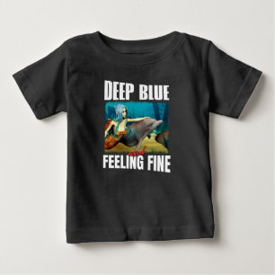 Camiseta De Bebé Arte de sirena de delfín del océano azul melancóli