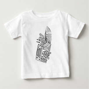 Camiseta De Bebé Arte de tatuaje tribal abstracto blanco negro