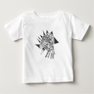 Camiseta De Bebé Arte de Tatuaje Tribal Abstracto Blanco y Negro co