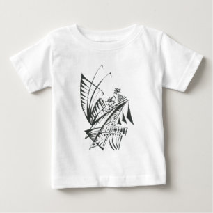Camiseta De Bebé Arte de tatuaje tribal abstracto blanco y negro de