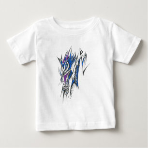 Camiseta De Bebé Arte de tatuaje tribal abstracto colorido de dragó