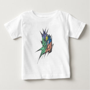 Camiseta De Bebé Arte de tatuaje tribal abstracto multicolor