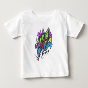 Camiseta De Bebé Arte de Tatuajes Tribales Abstractos de Colores Br