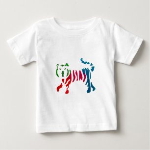 Camiseta De Bebé Arte de tigre de rayas arcoiris