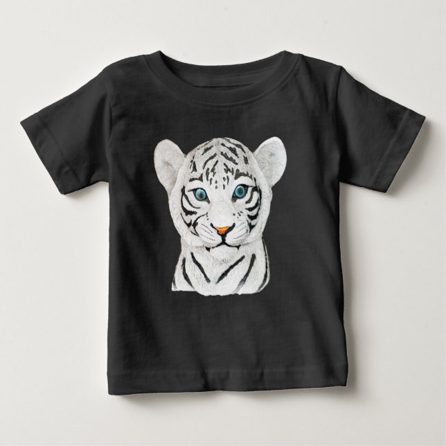 Camiseta De Bebé Arte de tigres blancos tigre cariñosamente - Arte  (Anverso)