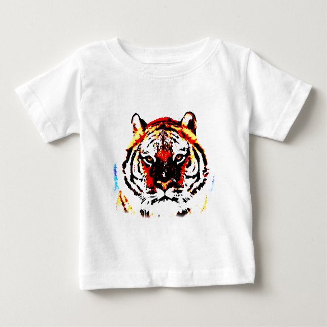 Camiseta De Bebé Arte de tigres salvajes (Anverso)