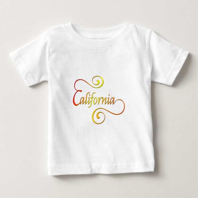 Camiseta De Bebé Arte de tipografía de California (Anverso)