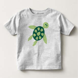 Camiseta De Bebé Arte de tortuga verde nadando