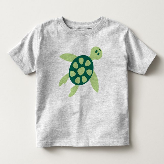 Camiseta De Bebé Arte de tortuga verde nadando (Anverso)