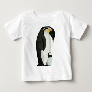 Camiseta De Bebé Arte de unión entre padres y crías de pingüino