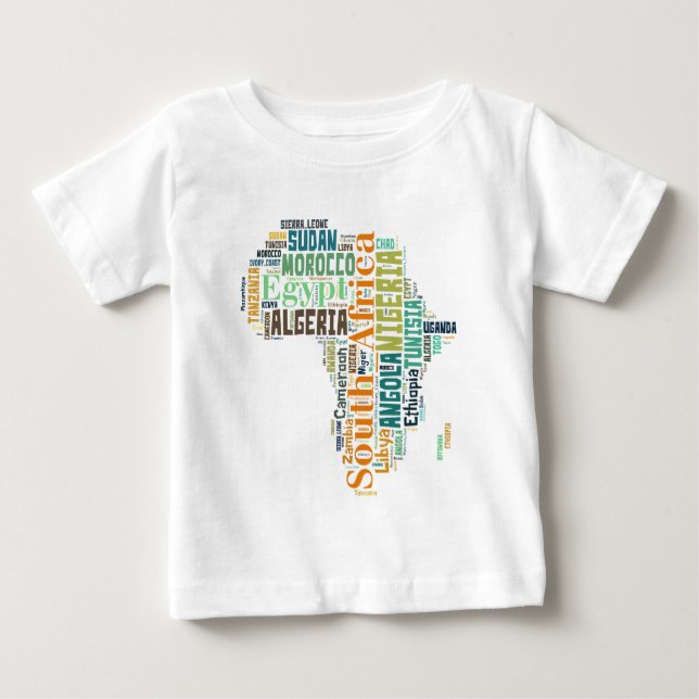 Camiseta De Bebé Arte de Word en África (Anverso)