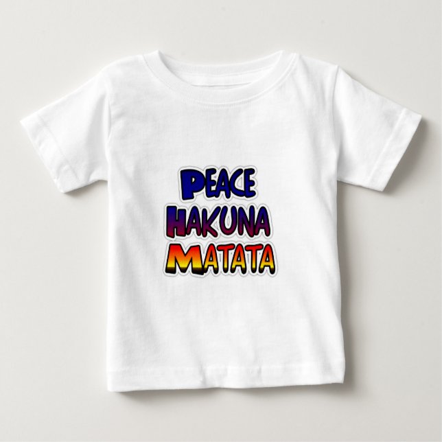 Camiseta De Bebé Arte degradado de Peace Hakuna Matata (Anverso)