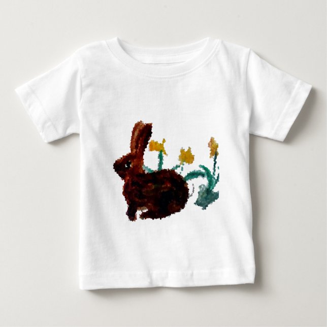 Camiseta De Bebé Arte del narciso del conejo de la primavera (Anverso)