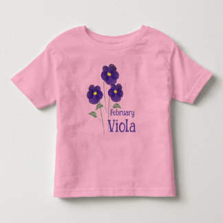 Camiseta De Bebé Arte en Acuarela Flor de Viola Cumpleaños de Febre