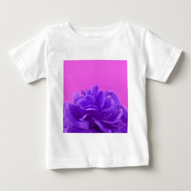 Camiseta De Bebé Arte floral morado y frambuesa (Anverso)