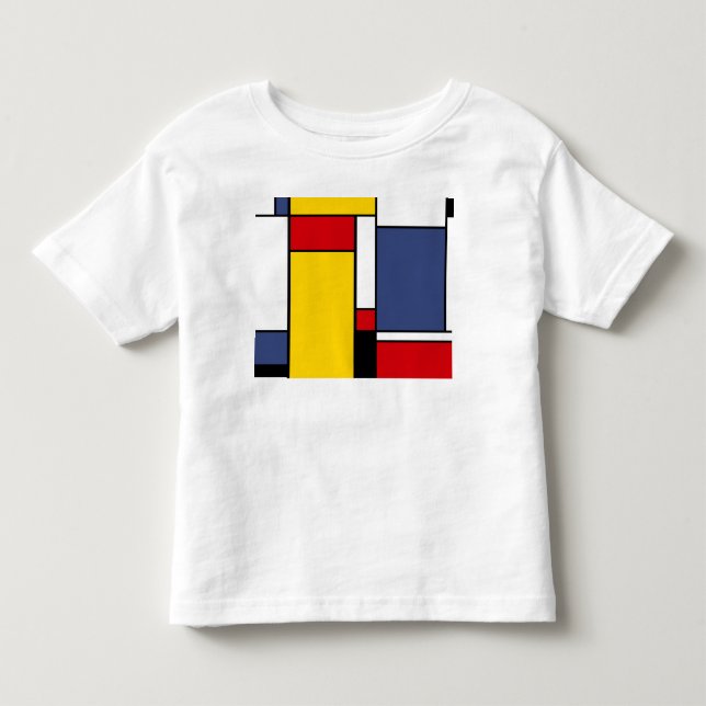 Camiseta De Bebé Arte Geométrico Moderno Inspirado En Mondria (Anverso)