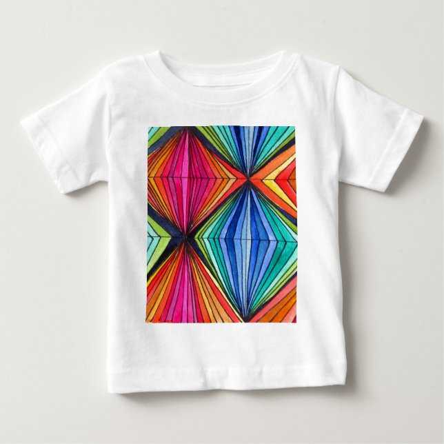 Camiseta De Bebé Arte geométrico óptico arcoiris (Anverso)