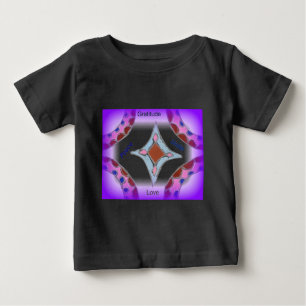 Camiseta De Bebé Arte Impreso Mandala "Gratitud Paz Amor Unir"