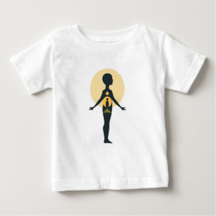 Camiseta De Bebé Arte Minimalista Silueta Crecimiento Espiritual In