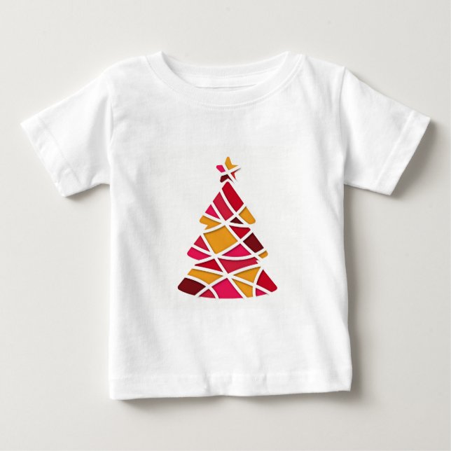 Camiseta De Bebé Arte moderno y elegante árbol de Navidad (Anverso)